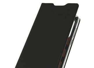 Czarne etui na telefon z białym nadrukiem etui